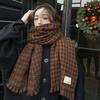 Winter Scarf for Women New Korean Style Double Sided Imitation Cashmere Knitted Rhombus Plaid Versatile Warm Student Scarf Shawl