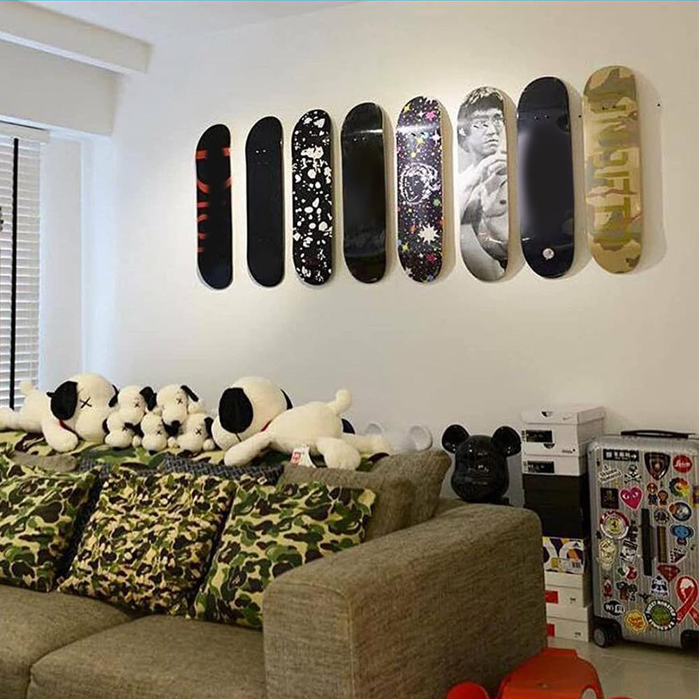 Skateboard Storage Holder Skateboard Holder Bracket Wall Mounting Deck Rack Skateboard Wall Hanger for Display and Storage