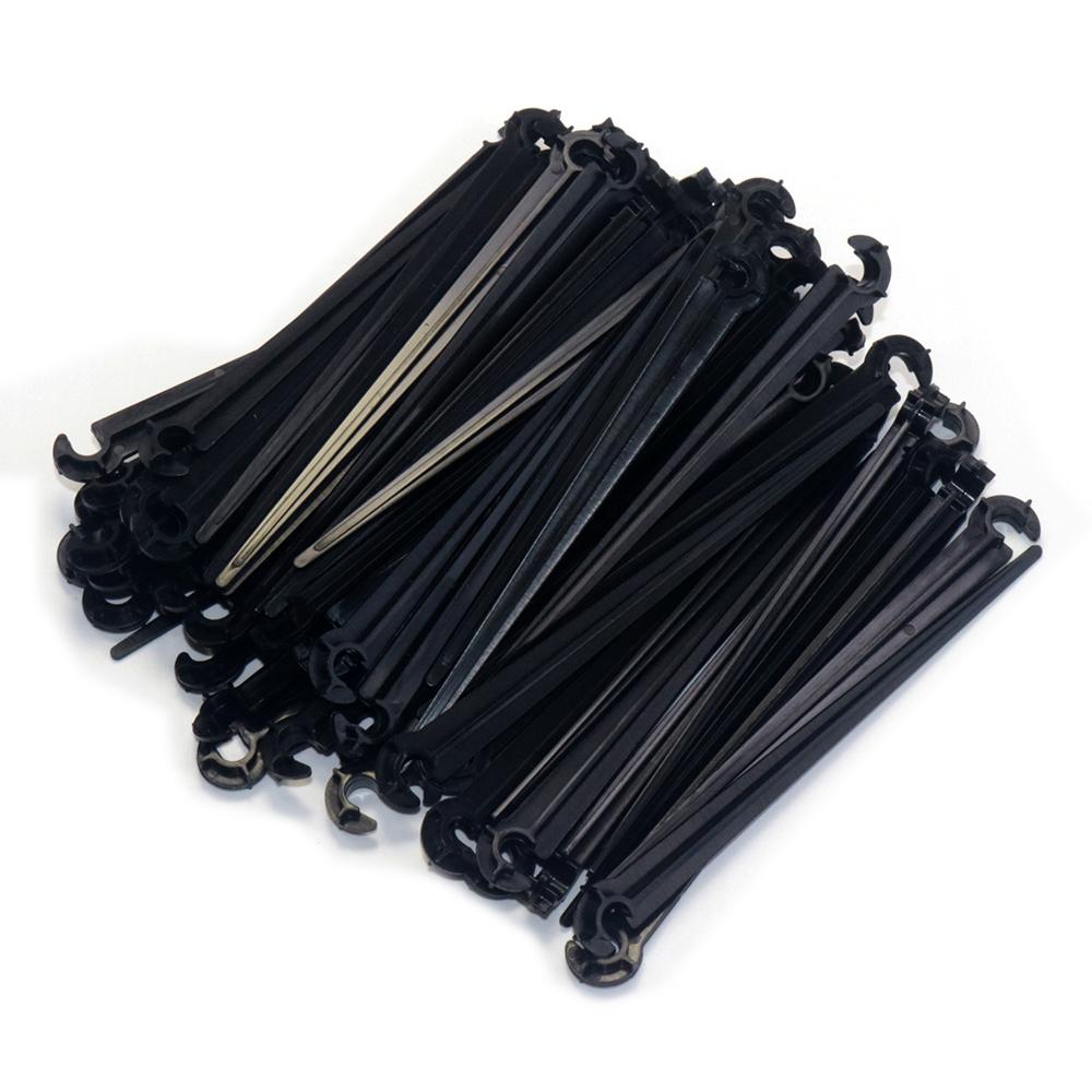 100 Stück 11 cm Bewässerungs-Tropf-Stützstäbe C-Form Fixe Stielhalter Halterung für 4/7mm Tropfbewässerungsrohr Einführen in den Boden
