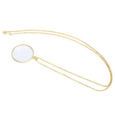 5X Alaşım Kolye Büyüteci Taşınabilir Okuma Kolye Ucu Zincirli BüyüteçAltın