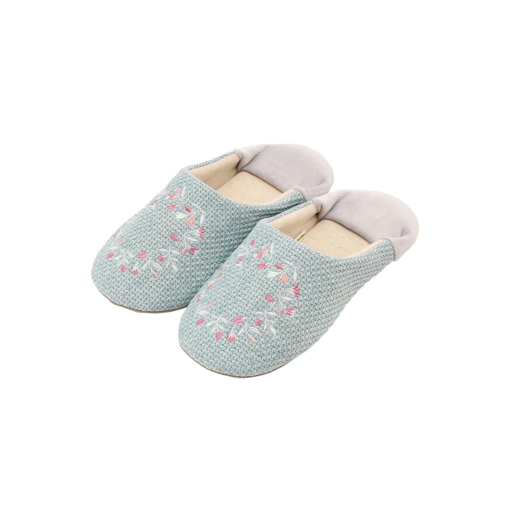 Afternoon Tea Living JL07 Embroidered Babouche Blue Slippers,
