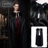 Gothic Black Feather Cape for Halloween Costume Role Play Party Decor