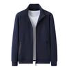 Men's Stand Collar Zip Up Jacket Solid Color Cotton Coat for Men Sweatshirt for Spring and Autumn, Youth Sportswear, Running Casual Loose Jacket