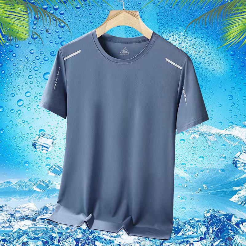 Men's Ice Silk Quick-Dry Summer T-Shirt - Lightweight, Breathable, Fashionable Short Sleeve Top