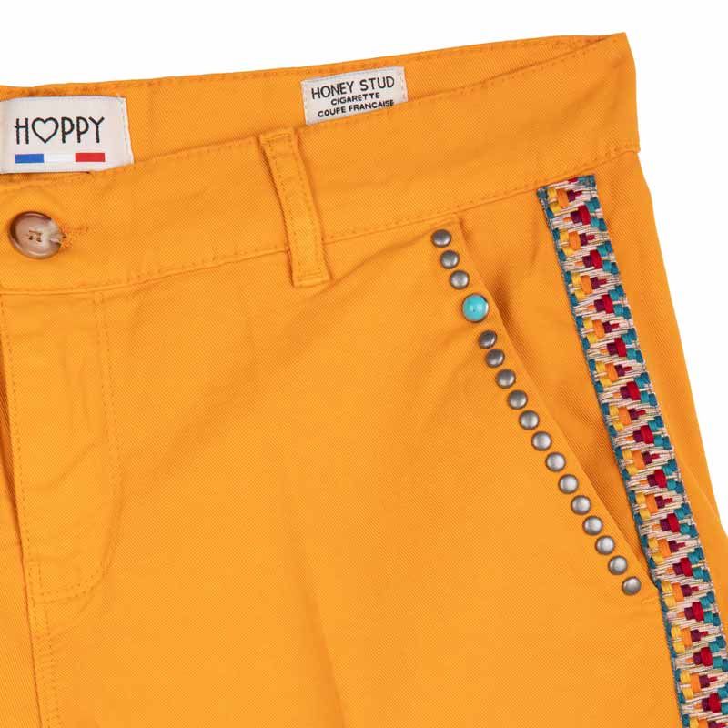 Short honeystud galons habillé coton doux ourlets à pince Femme HAPPY