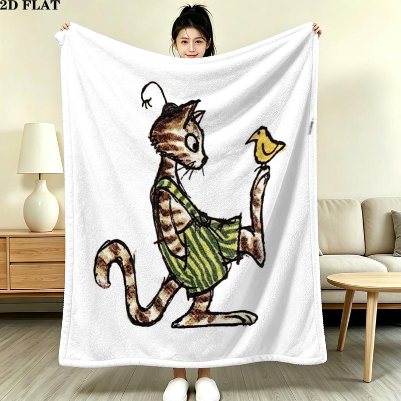Couverture en Flanelle Pettson Findus, Haute qualité, Confortable pour Toutes les Saisons, Décoration d'Intérieur, Chaleur et Confort, Parfait pour les Cadeaux de Noël