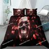 New Skull Duvet Cover Set Abstract Texture with Skull and Crossbones Pattern Aged Rusty Grunge Style Polyester Bedding Set