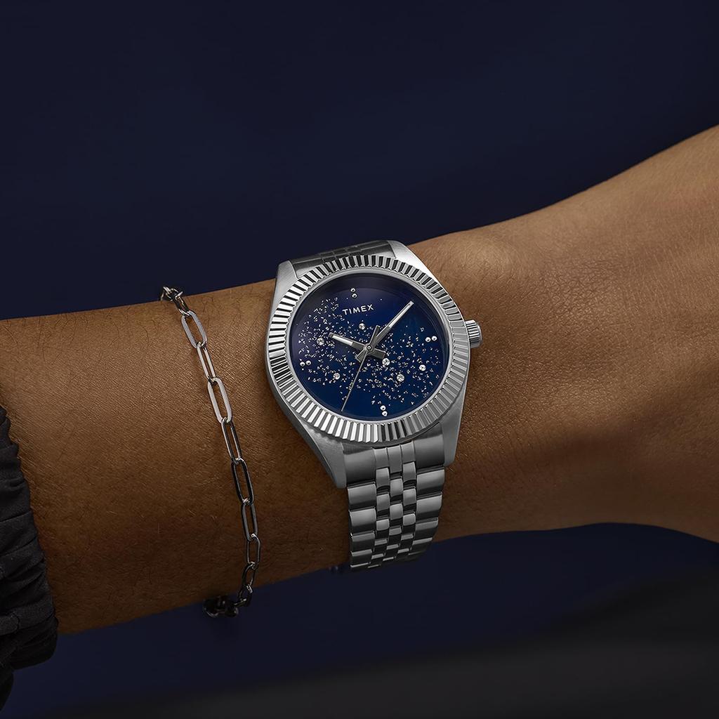 Reloj Legacy Cuarzo Resistente al Agua 5 ATM Cristal Mineral Esfera Azul TW2Y20100 [TIMEX] Para Hombre [Auténtico]