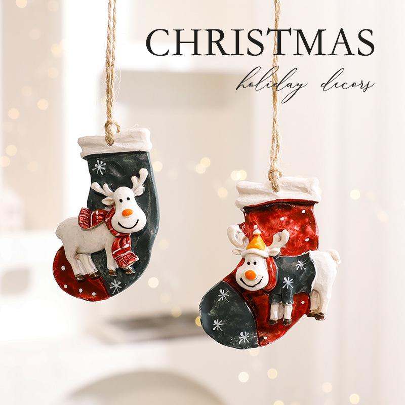 2025 New Christmas Deer Ornament Cute Cartoon Reindeer Hanging Pendant for Xmas Tree Decor Home Festival Party Decoration