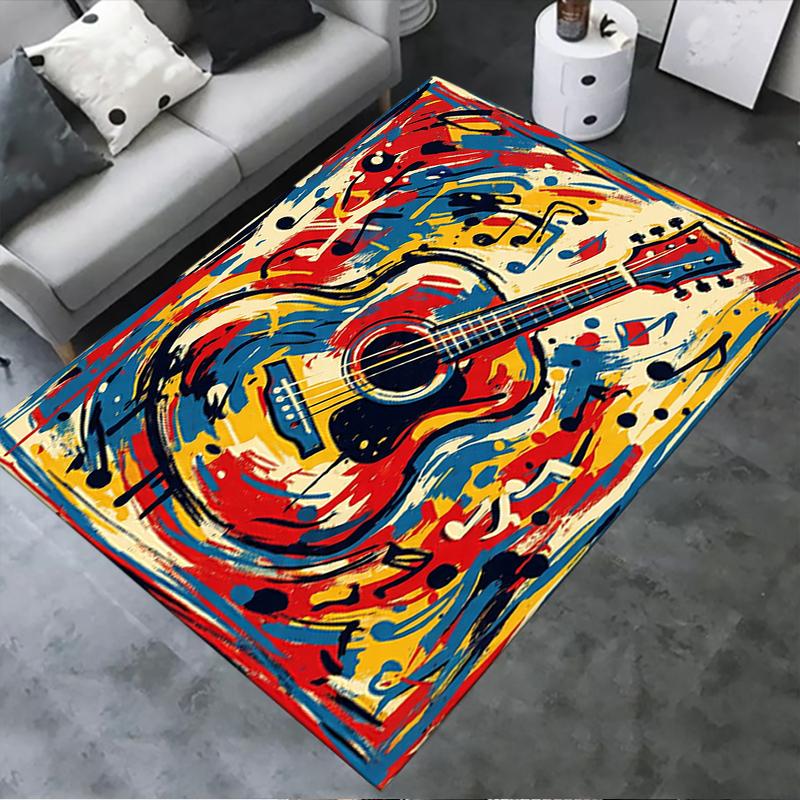 

2025 New Guitar Music Carpet Rug for Living Room Bedroom Home Sofa Decoration,Kids play Non-slip Floor Mat09 40x60cm( 15x23in )