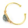 Handmade Gold Winding Natural Crystal Rough Stone Amethyst Bracelet, Bracelet Opening Adjustable B07