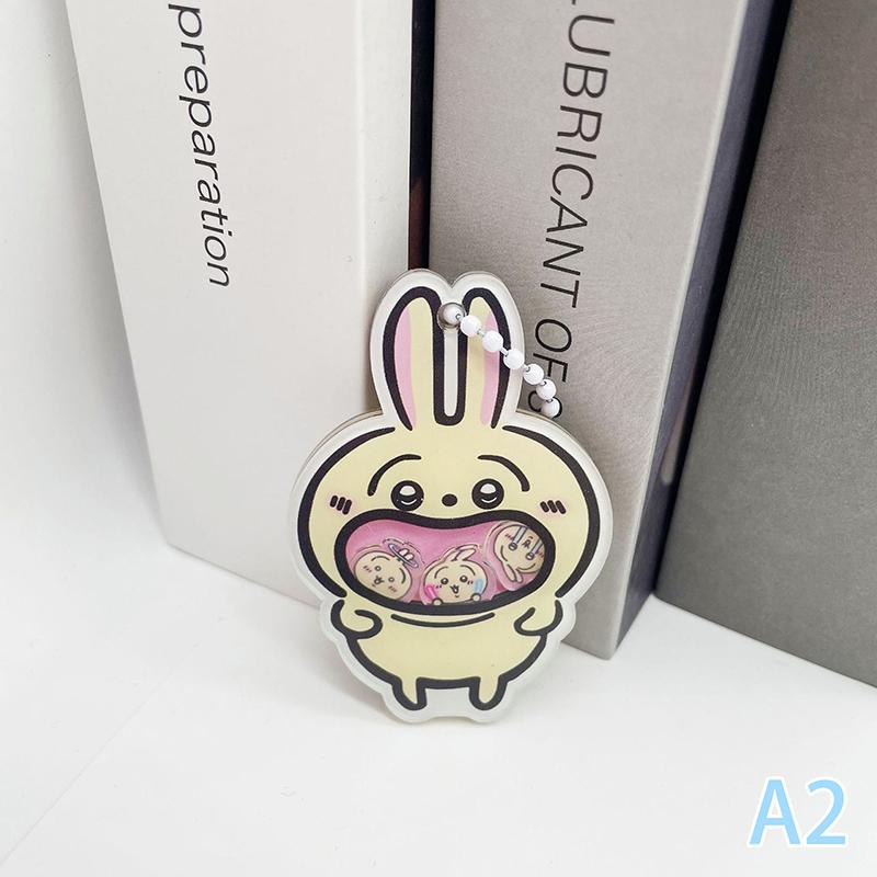 Japanese Anime Chiikawa Hachiware Usagi Mini Cute Acrylic Keychain Cartoon Animal Keyring Shake Toys Creative Rocking Pendant