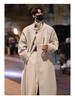 Men's Korean Style Thick Wool Over-the-Knee Trench Coat - Mid-Length, Warm, British Style Winter Jacket