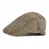Chinese Style Floral Embroidery Beret for Men Women Washed Cotton Retro Flat Cap British Vintage Newsboy Hat Sun Protection Outdoor Cabbie Cap