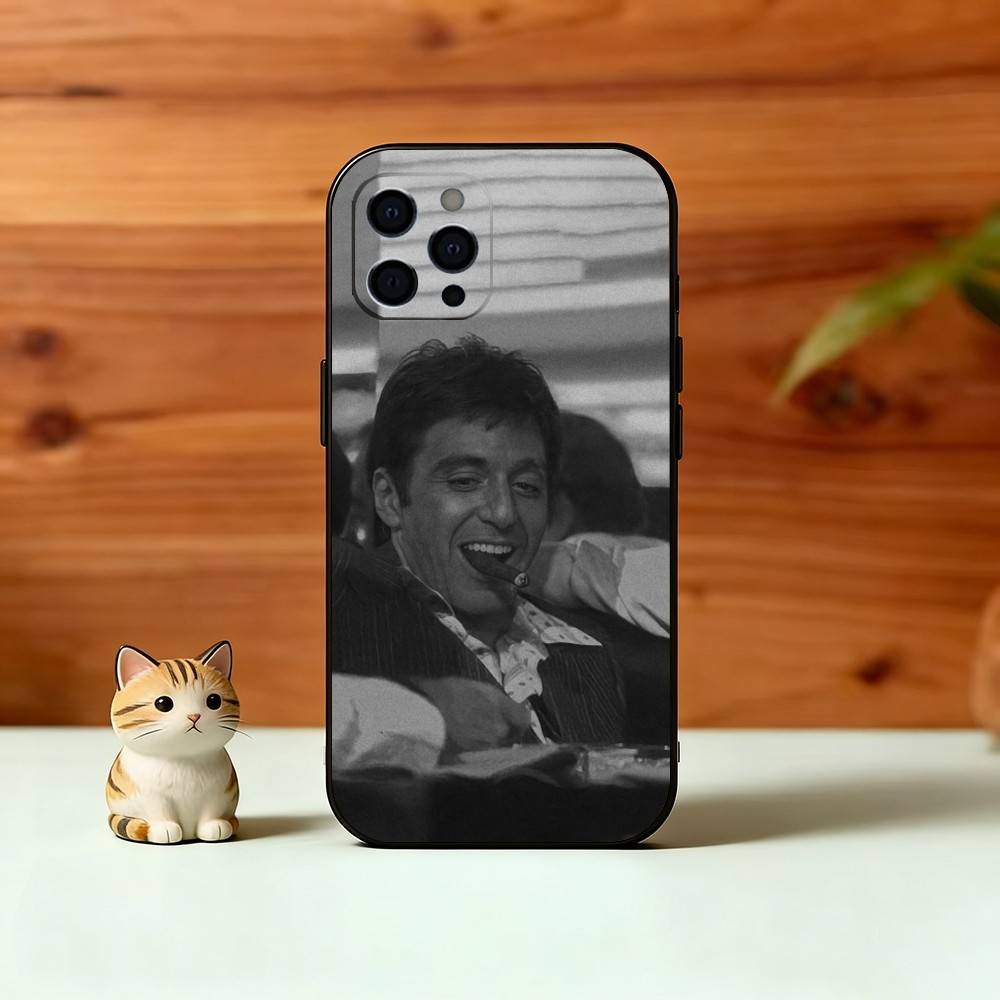 S-Scarface T-Tony Phone Case For iPhone 17,16,15,14,13,12,11 Plus,Pro Max,XS,Soft Silicone Black Cover