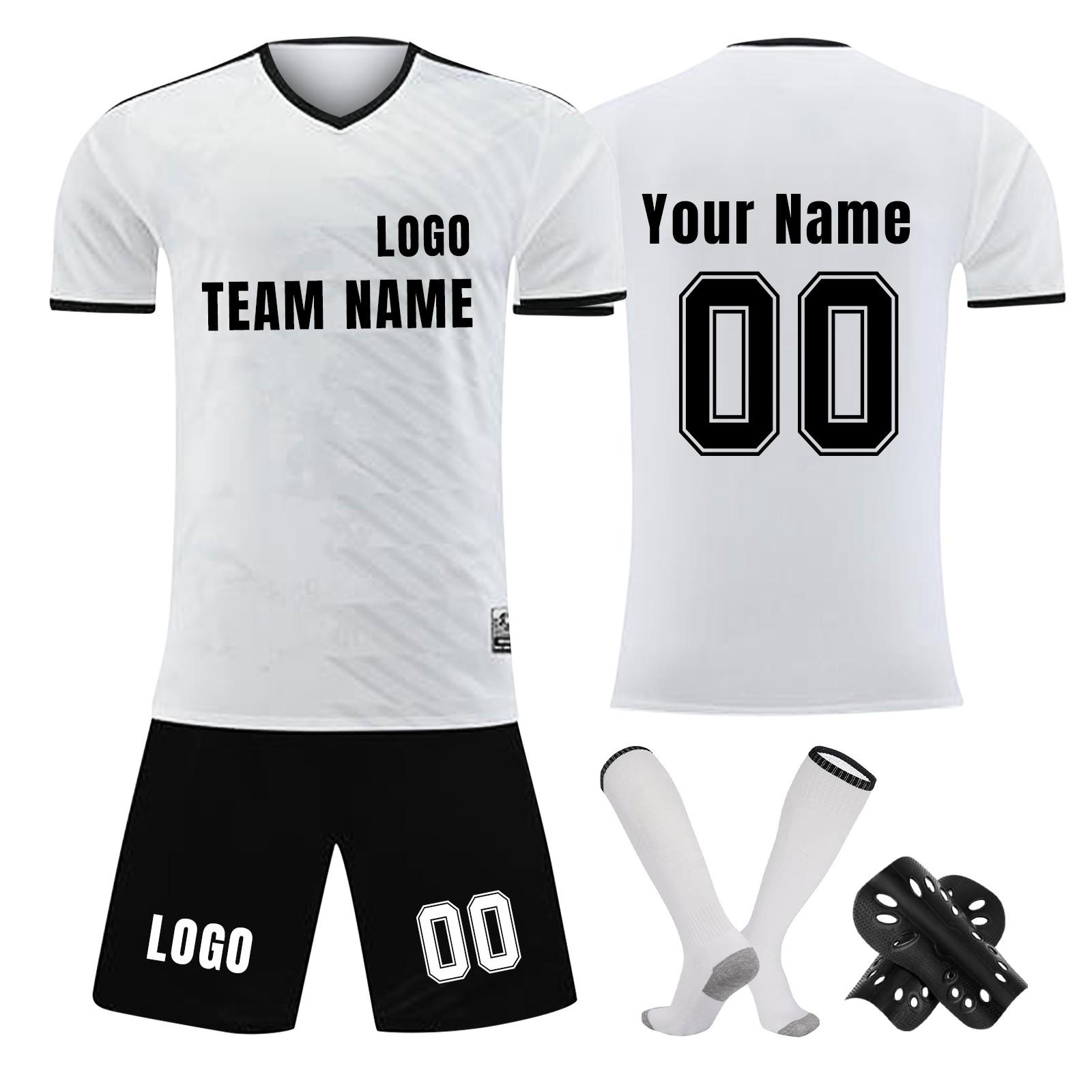 

Комплект персонализированных рубашек для мужчин и девочек с именем и номером, футбольные майки на заказ для мальчиков, тренировочный костюм XXXS белый