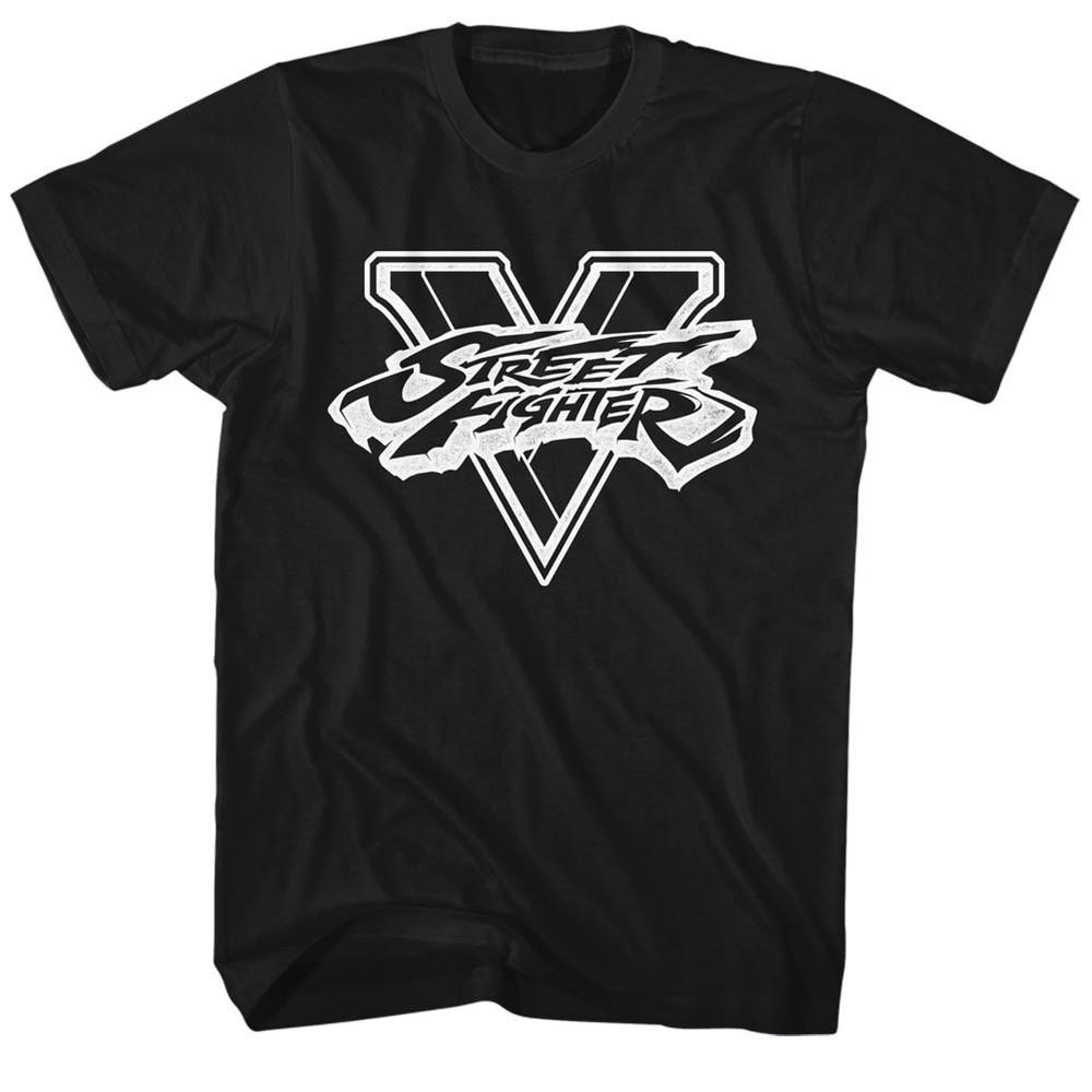 Street Fighter Mens T-Shirt Sizes SM5XL New SFV BW in Black Cotton Unisex T-Shirt XXL
