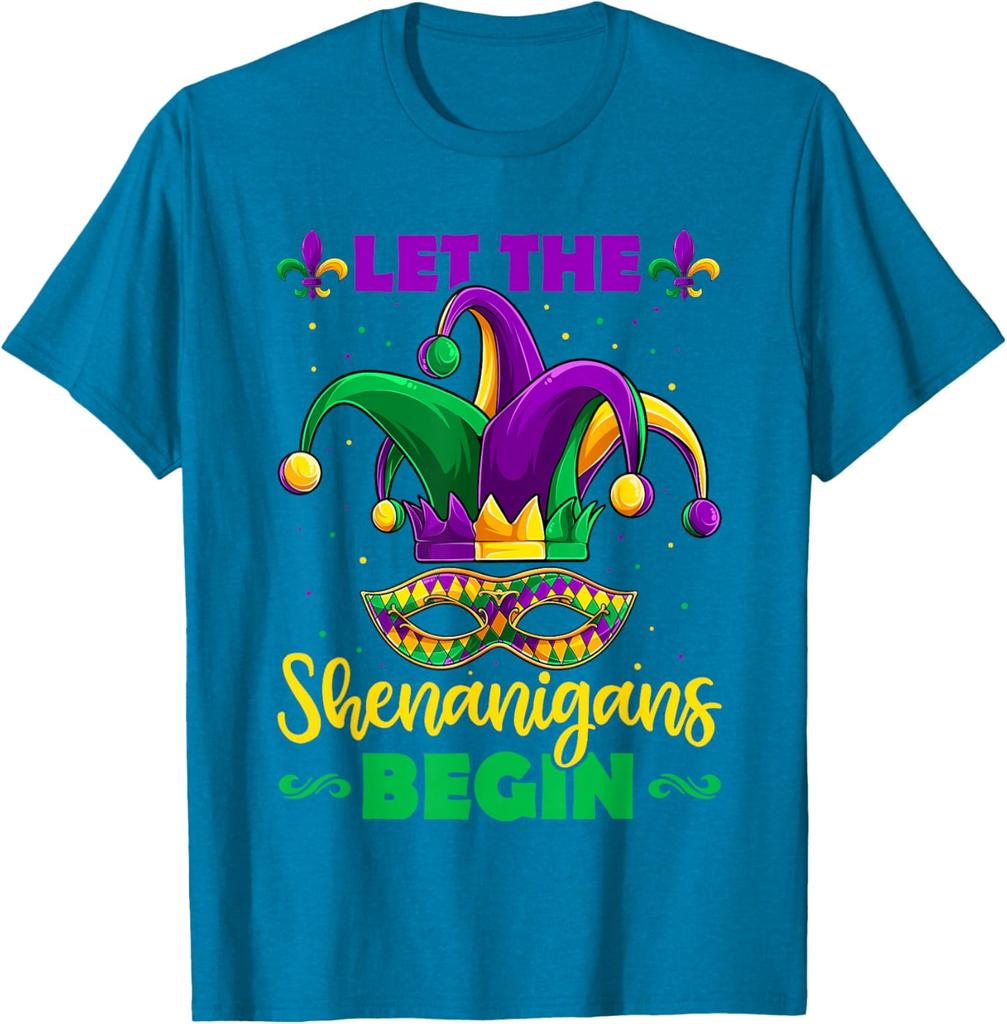 Let The Shenanigans Begin Mardi Gras Children Men Women TShirt  Unisex Fashionable SpringSummer 2026 New Arrival