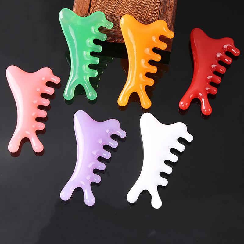 Body Meridian Massage Comb Resin Five Wide Tooth Comb Acupuncture Therapy Blood Circulation Anti-Static Smooth Hair Comb