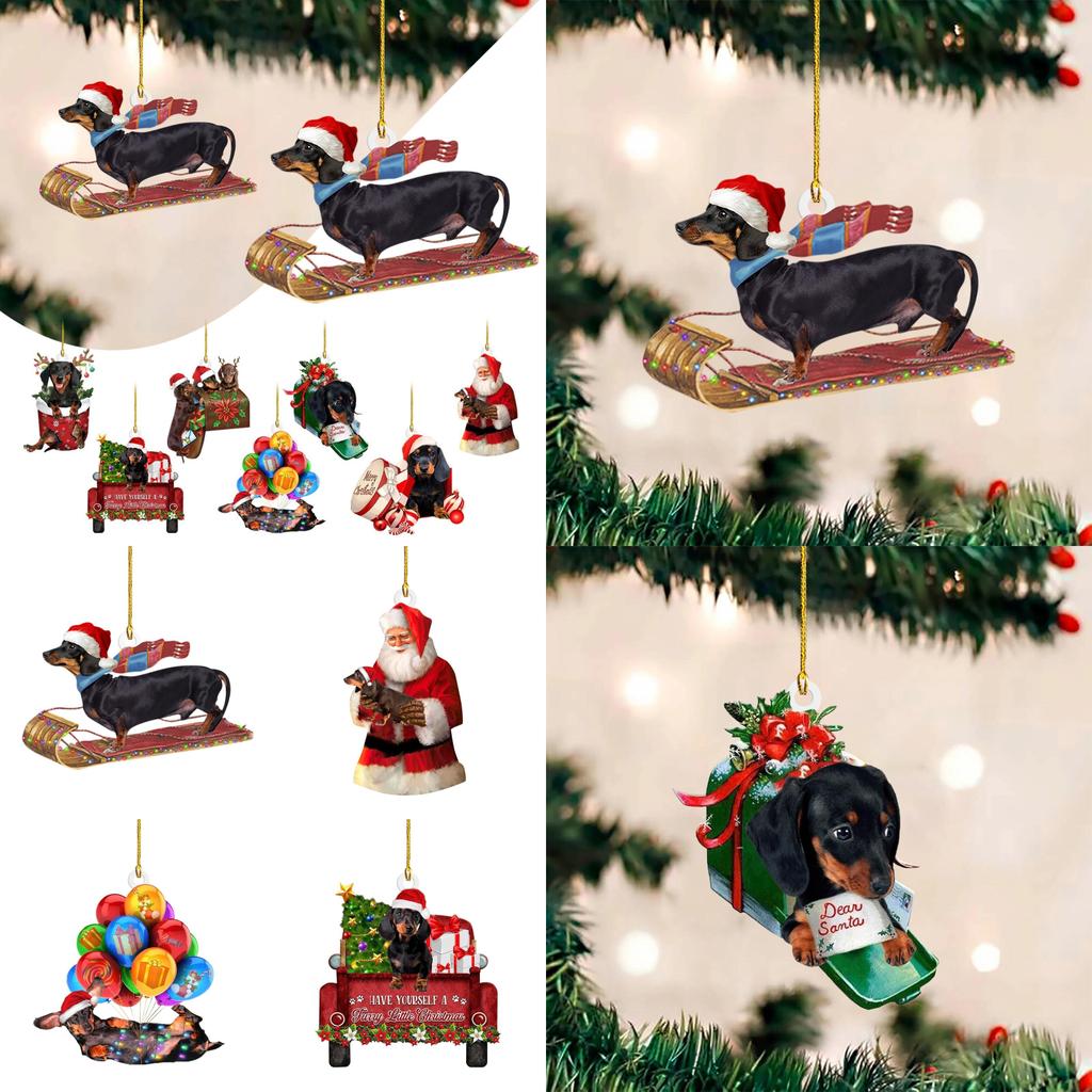 Festive 2023 Dachshund Dog Ornaments Set For Car Interior And Home Decoration
