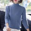 Kaschmirpullover, modisch, Herbst und Winter, warme Wolle, weich, langärmelig, Pullover für Damen, dick, locker, elastisch, Rollkragenpullover, Strickoberteil