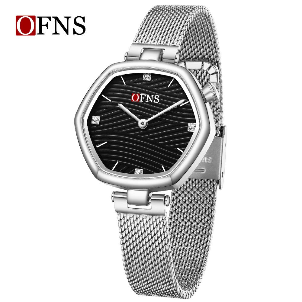 European Style Bestseller Ladies' Waterproof Quartz Wristwatch with Simple Polygonal Design and Mesh Strap - Model 1642