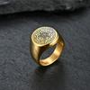 YILUOCD Siegel der Sieben Erzengel Ringe für Männer Der Schlüssel Salomos Ring Kabbala Talisman Amulett Edelstahl Herrenschmuck