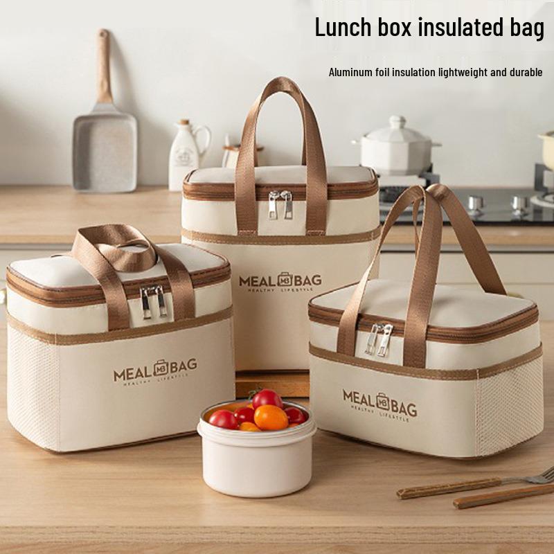 Portable Thickened Insulated Picnic Bag with Aluminum Foil for Outdoor Lunch and Ice Pack Storage