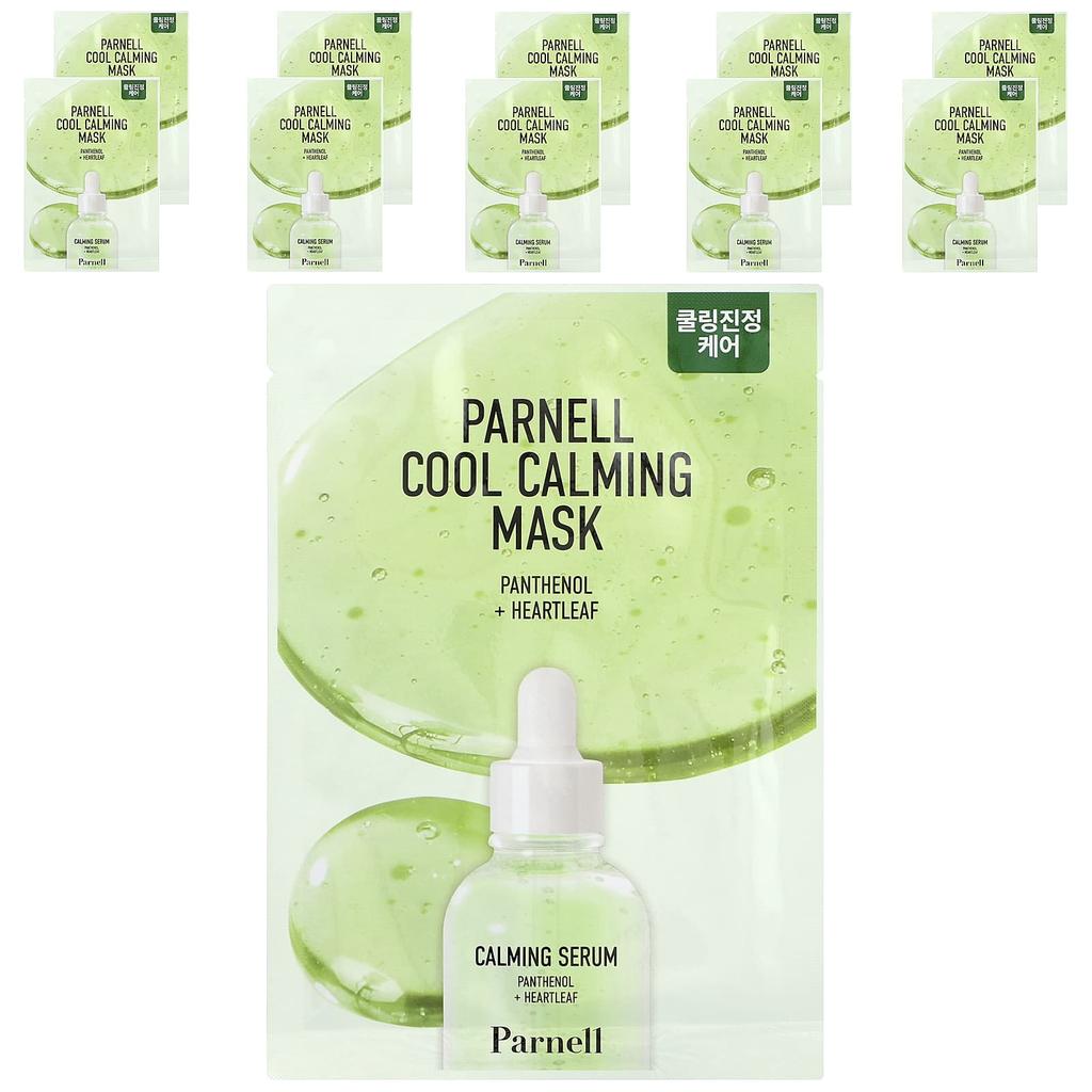 Parnell, Panthenol Heartleaf Cool Calming Beauty Mask, 10-Pack, 20g (0.7oz) Each
