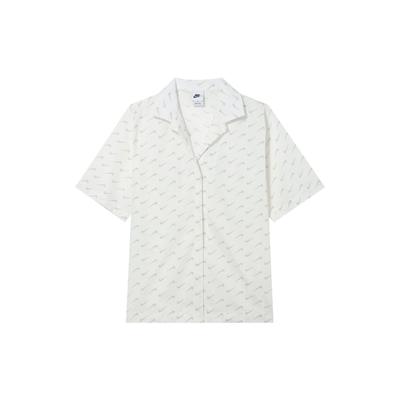 Sportbekleidung Alltag Modernes Logo Bedruckt Locker Kurzarmshirt Damen Oberteile Segelweiß DV7931-133