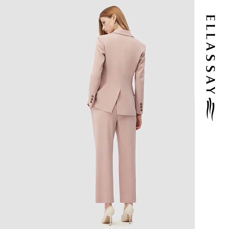 ELLASSAY Women's High-Waist Straight Cropped Suit Pants