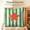 Ocean Life Theme Striped Cushion Cover Natural Linen Organic Fabric DoubleSided Printing Sofa Home Decor Gift Pillow Case