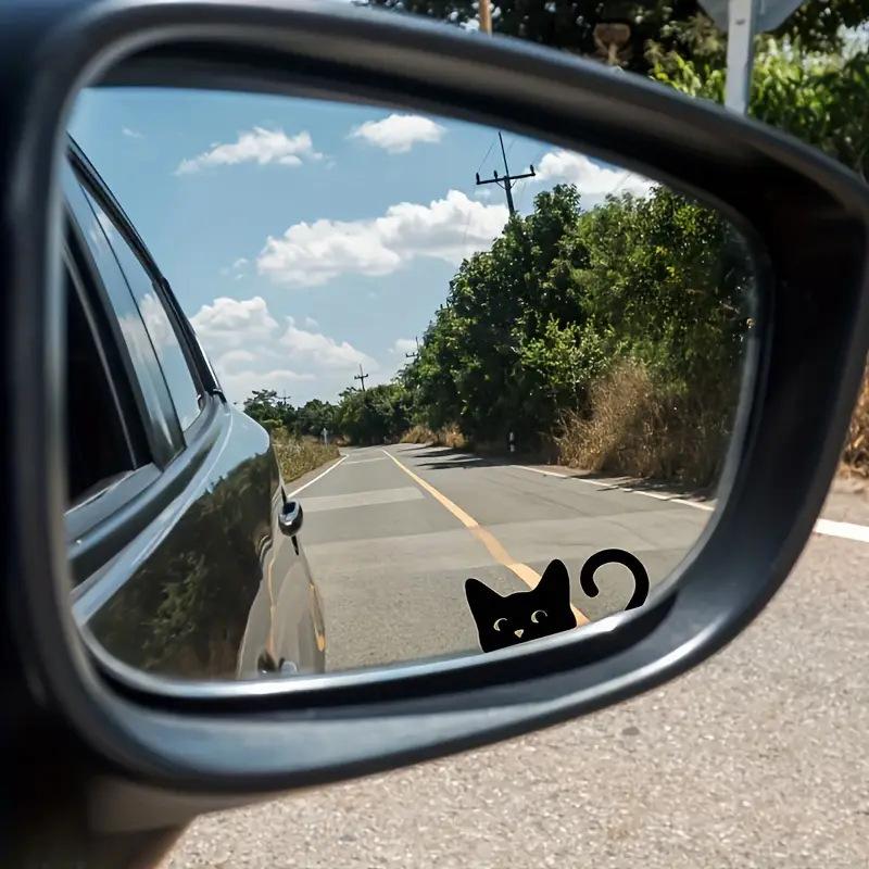 Cute Black Cat Peeking Car Rearview Mirror Sticker Waterproof Vinyl Decal For Car Mirror Window Bumper Auto Decor Car Styling