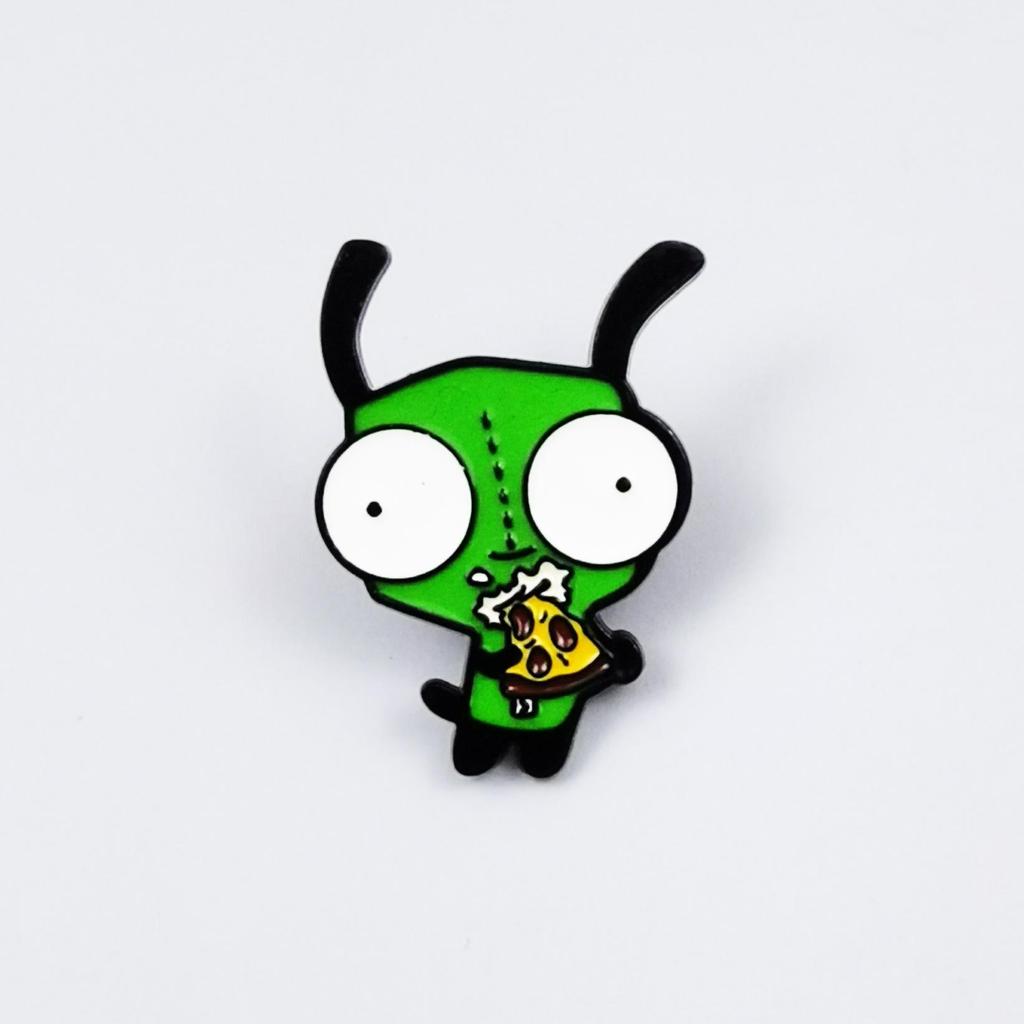 Creative Cute Green Alien Cartoon Brooch: Anime Character Badge & Backpack Metal Ornament