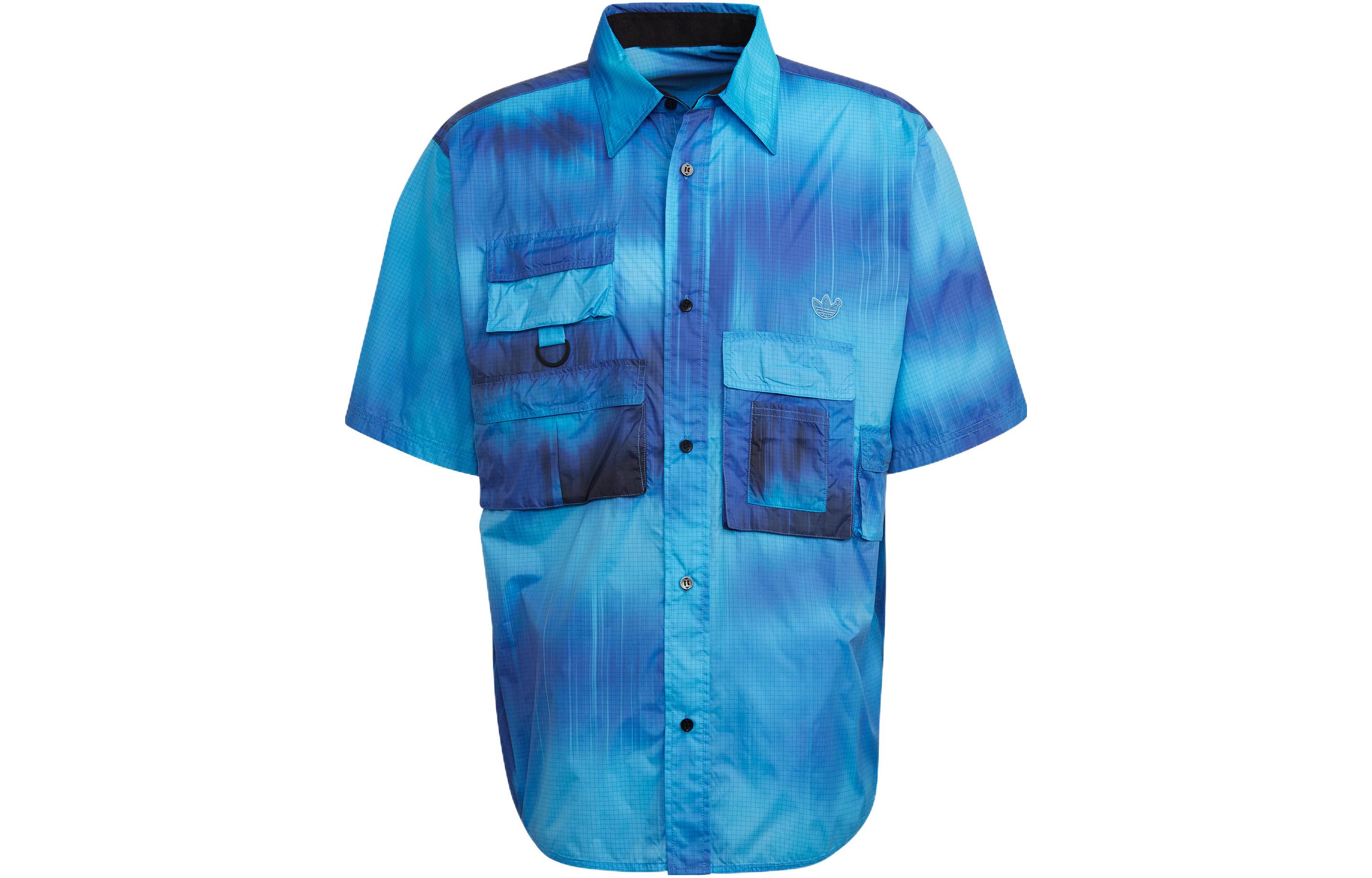 Adidas Shirts Men s Blue Lapel Moderate Straight Fit HD4809 M
