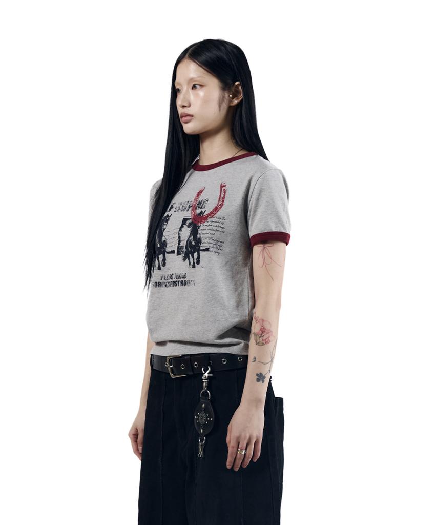 AAKAM Horseshoe Ringer Top (Gray)
