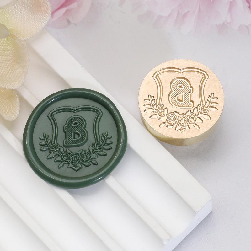 26 English Letters Datura Flower Pattern Wax Stamp Seal Envelope Sealin Greeting Card Gifts Wedding Invitation Decoration 20mm