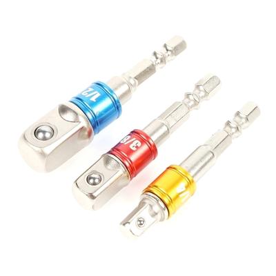 1/4in 3/8in 1/2in Socket Adapter Impact Driver Bits Hex Shank Drill Bit Drill Extension Bit Socket To Drill Adapter