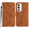 For Oppo A5 5G Case Skin Touch Lines Imprinted PU Leather Flip Phone Cover