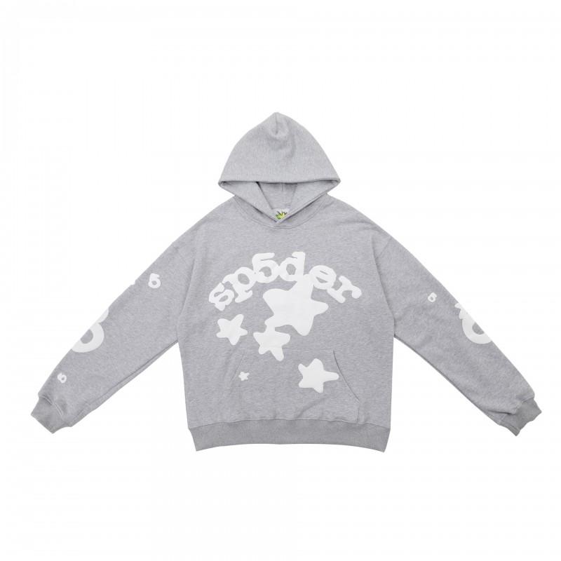 Mens Oversized Hoodie With Foil-Printed 55555 Letter Graphic Streetwear Cotton Fleece Sweatshirt Winter