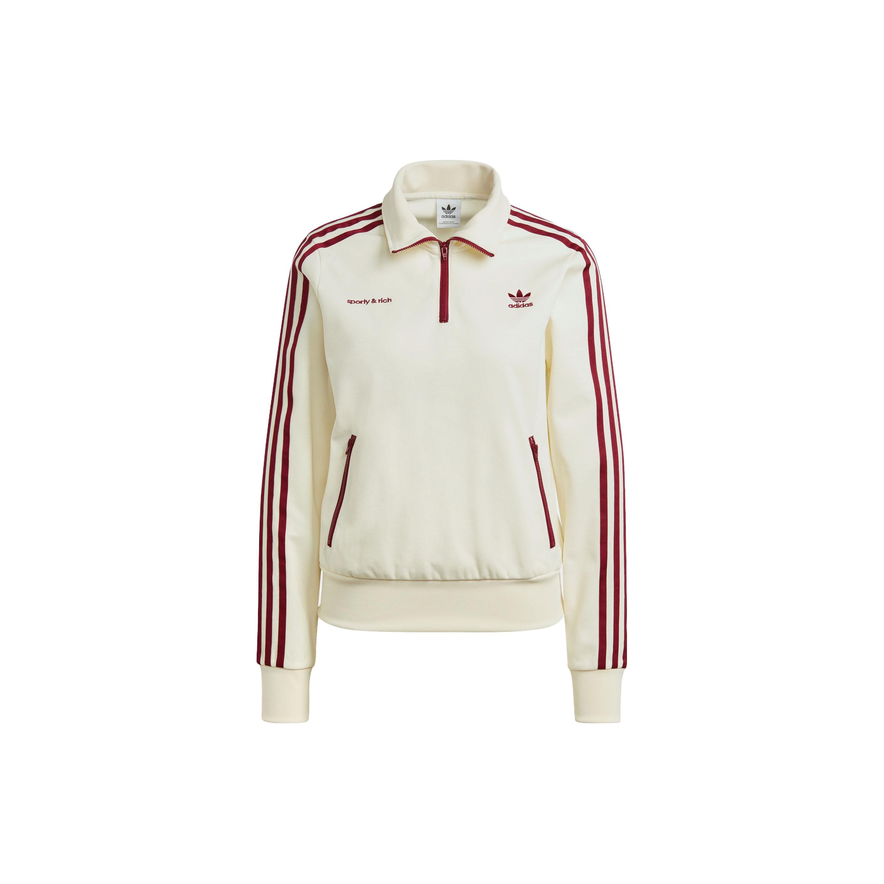 

adidas x Sporty & Rich Unisex Half-Zip Track Jacket White IB2157 XS