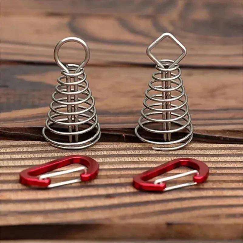 1-5pcs Tent Rope Tensioner Fishbone Deck Anchor Nail Windproof Octopus Deck with Spring Bucklesuitable for Outdoor Camping Tools