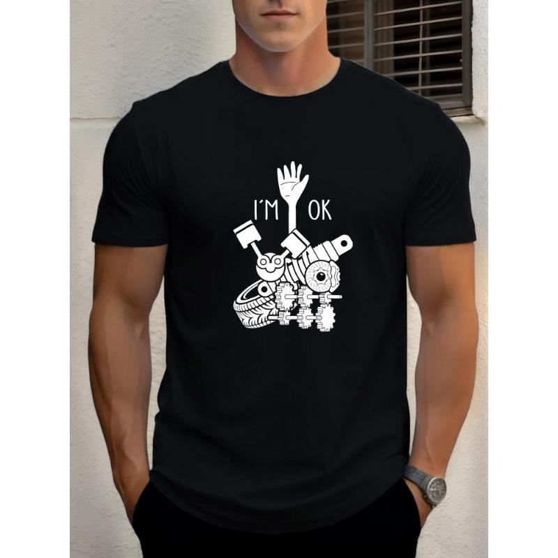 

Механически я в порядке Графическая футболка, Мягкая Дышащая и Устойчивая к выцветанию, Классический крой для повседневной носки XXL чёрный