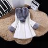 Women's Mid-Length Faux Fur Coat with Large Collar