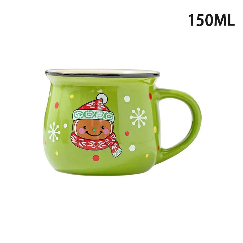 150ML/350ML Christmas Mugs Ceramic Cute Santa Elk Penguin Mousse Cup Coffee Cup for Office Home Milk Coffee Tea Cups Xmas Gifts