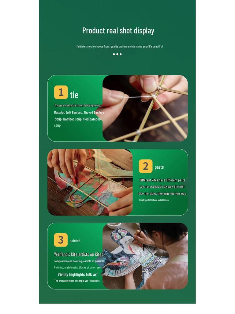 Exquisite Weifang Traditional Kite Wooden Frame Gift Set: Five Handcrafted Ornaments