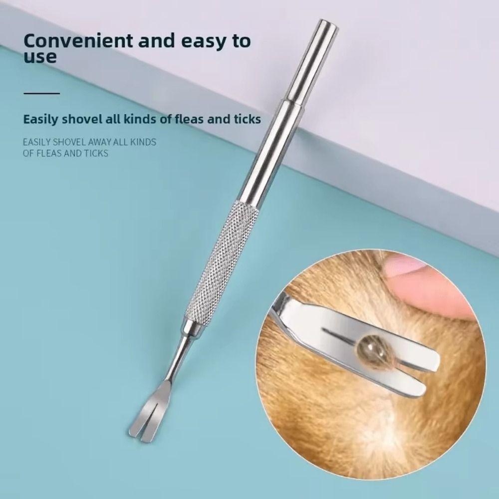 3Pcs/Set Stainless Steel Tick Removal Tool Tick Fork Double Headed Clamp Tick Remover Tool Portable Bend Clamp