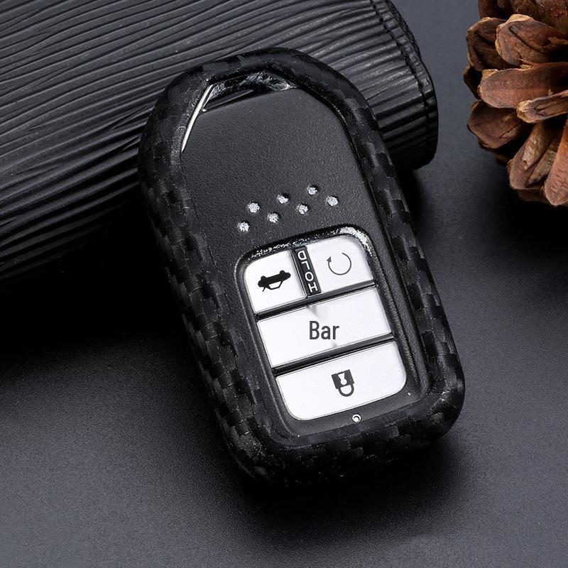 Tenth Gen Honda CR-V, Civic, Accord, Avancier Carbon Fiber-Silicone Key Protective Case