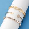 3 pcs Ladies' Bracelet Set Stylish and elegant rhinestone infinity symbol tennis chain clasp bracelet set An ideal gift for your best friend