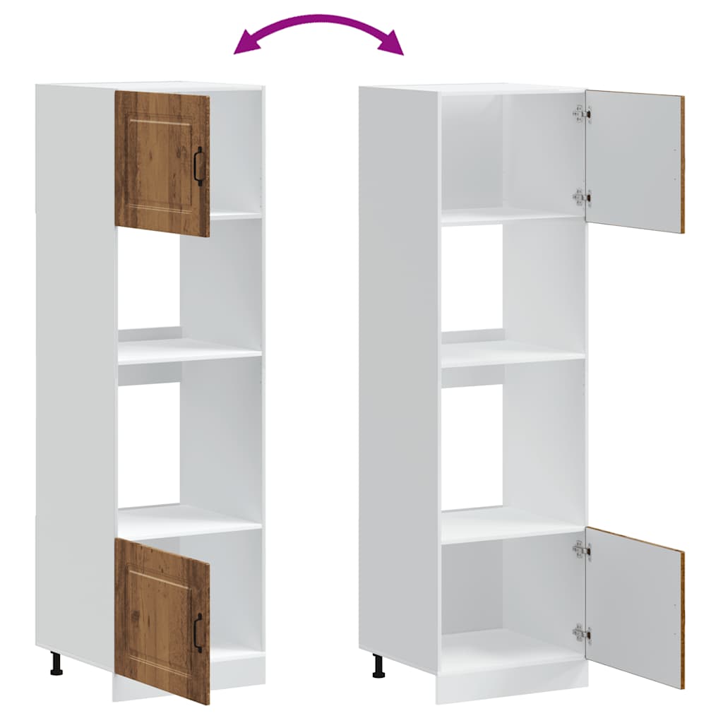 2 Piece Stove Surround Cabinets Kalmar Vintage Wood Look Engineered Wood